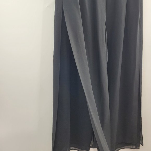 R&M Richards Black Sheer Maxi Pants Skirt - Picture 5 of 7